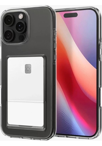 Newface Apple İphone 16 Pro Max Kılıf Kart Şeffaf Silikon - Şeffaf