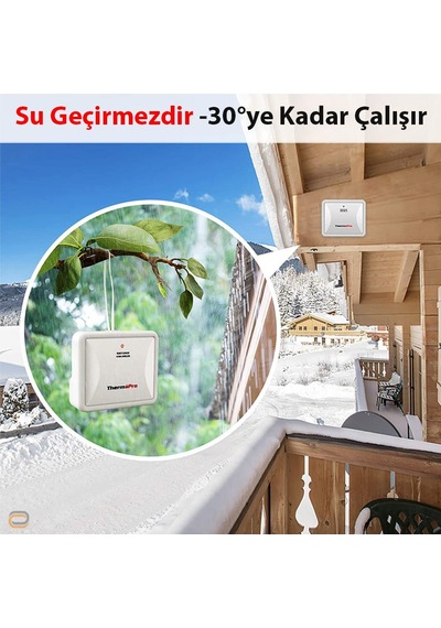 ThermoPro TP67A Wifi İç-Dış Mekan Dijital Sıcaklık Nem Basınç Ölçer - T08651