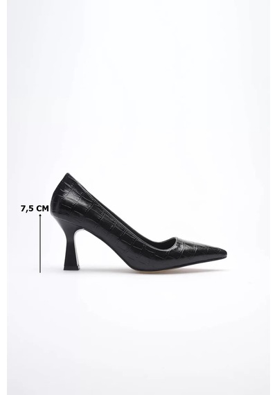 Trendella Siyah Kroko Topuklu Kadın Stiletto Tr20ms02f