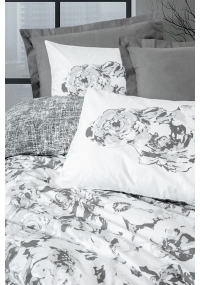 Cotton Box Dual Çift Kişilik Nevresim Takimi Florva Antrasit Renkli