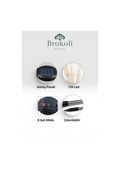 Renkli Solar Bahçe Işığı 2 Adet Güneş Enerjili Dekoratif Led Işık Su Geçirmez 8 Işık Modlu