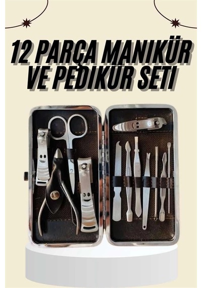Mey İthalat Tırnak Bakımı Tırnak Makası Profesyonel 12 Parça El Ayak Manikür Pedikür Seti
