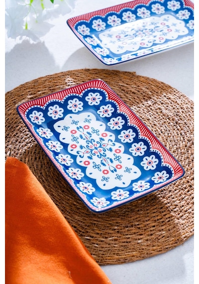 Elsie Dikdörtgen Sunum Tabağı - 22.5 Cm Çok Renkli