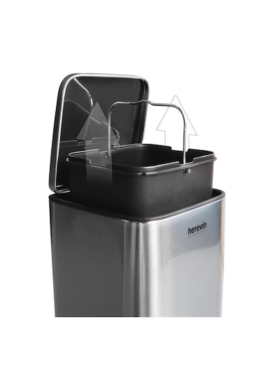 Herevin 5 Lt Paslanmaz Çelik Çöp Kovası Gri