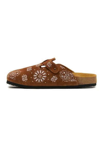 Comfortfusse Folk Capri - Erkek Ortopedik Deri Sabo Terlik Taba Süet Deri
