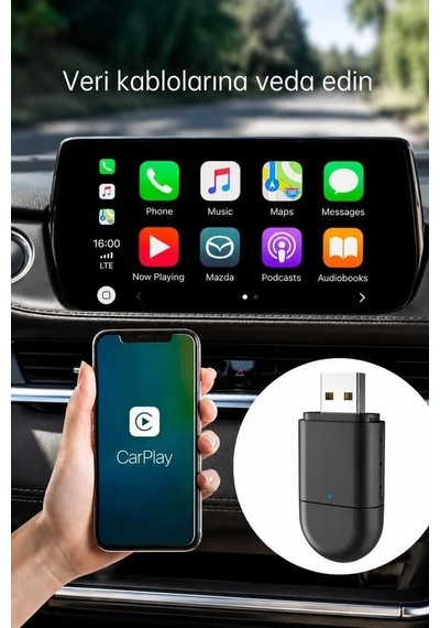 Premium Cihazı Otomobil Kablosuz Mini Araç Multimedya Dönüştürücü Adaptör Tab06 2ın1 Diğer