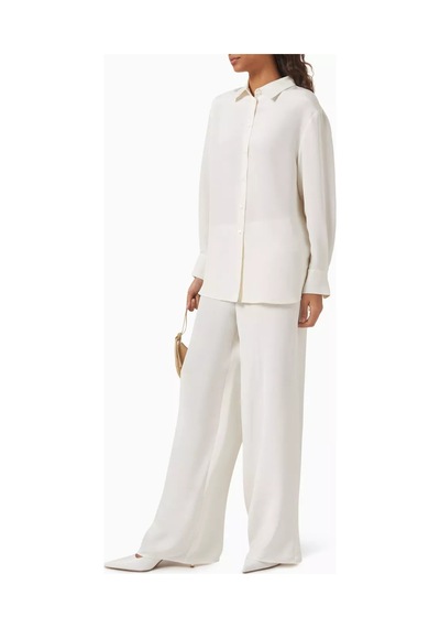 12storeez Relaxed Fit Mulberry Ipek Pantolon, Lastikli Bel İle Lüks Ve Konforlu Stil Krem