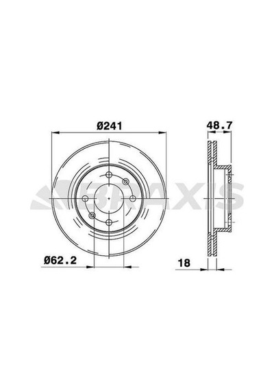 Braxis Ae0122 Ön Fren Disk Aynası Kia Picanto 1.0 1.1 1.2 04-hyundai İ10 1.1 1.2 08-241 Çap 4 Bijon 5171207500