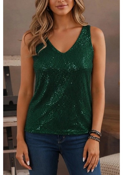 Butik İstanbul Kadın Askılı V Yaka Pul Payetli Bluz Yeşil Butik İstanbul Kadın Askılı V Yaka Pul Payetli Bluz Yeşil
