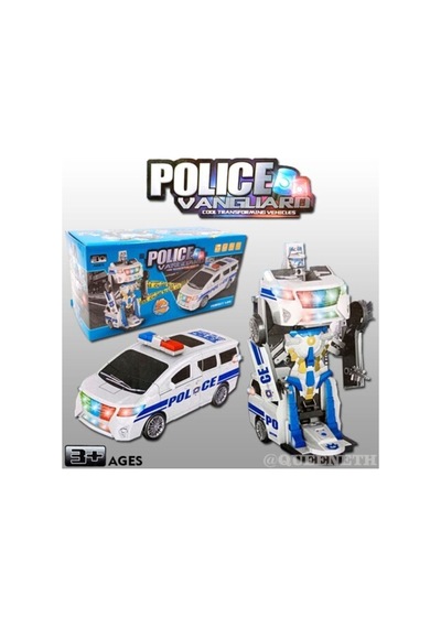 Pilli Robota Dönüşen Polis Arabası Işıklı Sesli Çarp Dön Diğer