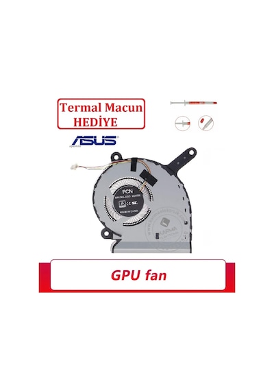 Asus Uyumlu Rog Strix G531Gw-Es010, G531Gw-Kb71 Vga-Gpu Fanı / 5Volt