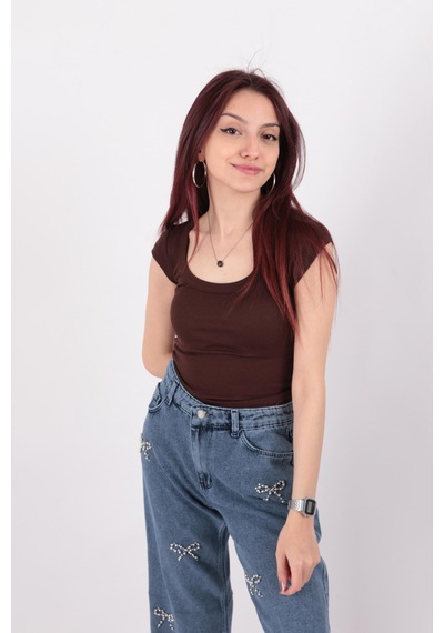 Busem S0016476 Kadın Bluz Acı Kahverengi