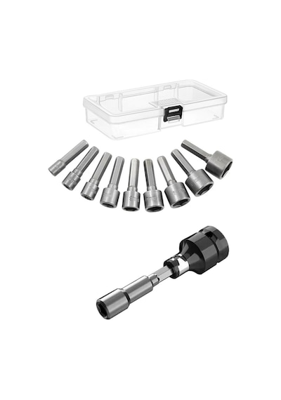 Somun Sökme Sıkma Makine İçin 9lu Lokma Seti Bits Adaptörlü Hex