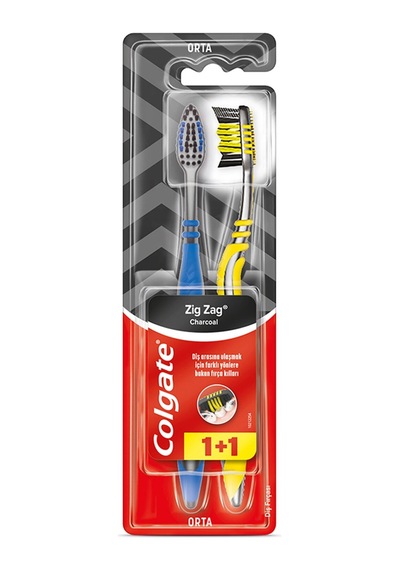 Colgate Zig Zag Charcoal Orta Diş Fırçası 1+1 - 6 Adet Tarı