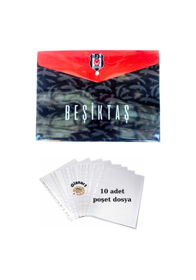 A4 Boy Çıt Çıt Ödev Dosyası +10' Lu Poşet Dosya 1 Set Çok Renkli
