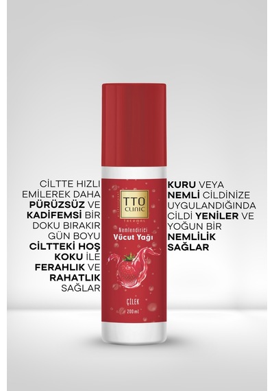 Tto Clinic Vücut Yağı Çilek Çay Ağacı Yağı Tea Tree Oıl 200 ML