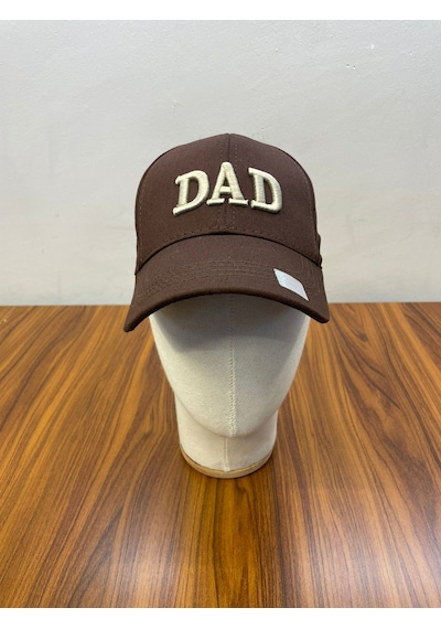 Dad Baba Nakışlı Pamuklu Unisex Cap Şapka Kahverengi