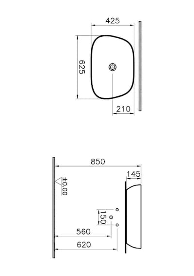 VitrA Outline 5993B483-0016 TV Lavabo Mat Siyah 63 CM