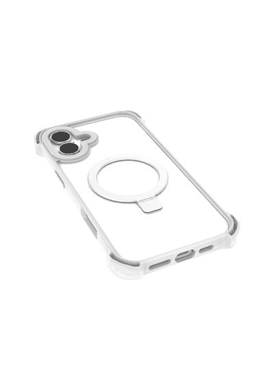 Apple Uyumlu iPhone 16 Kılıf Magsafe Şarj Özellikli Raptic Dual Serisi Şeffaf Standlı Kapak Şeffaf