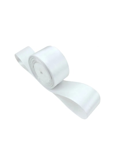 Saten Kurdele 6 Cm Beyaz 5 Metre