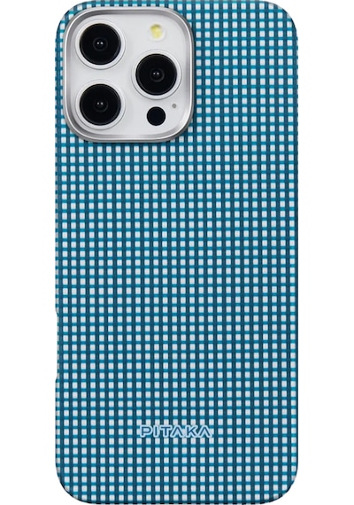 Apple Uyumlu iPhone   16 Pro Kılıf   Magsafe Özellikli Aramid Fiber Pitaka Ultra-slim Classic Serisi Ocean Blue Mavi