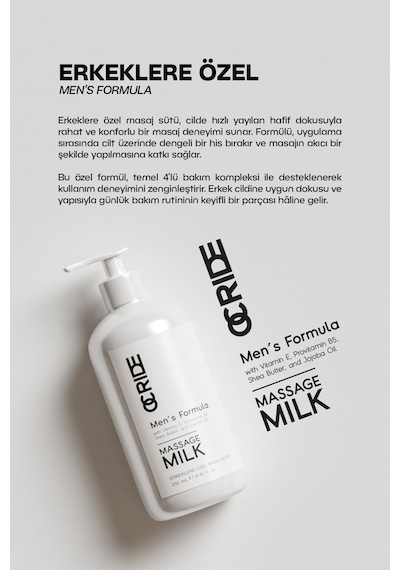 Men S Formula Doğal İçerikli Erkek Masaj Sütü 250 Ml Nemlendirici Ve Ferahlatıcı Bakım Masaj Yağı