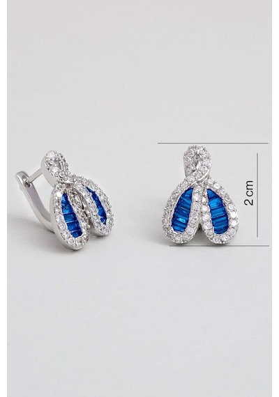 Yakamoz Kalbi 18 Ayar Beyaz Altın Kaplama Gümüş Küpe 71337985