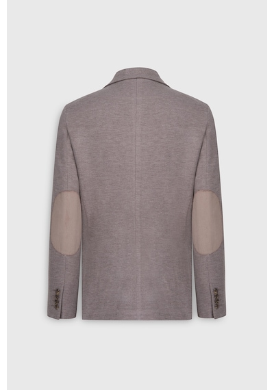 Erkek Acı Kahverengi Slim Fit Dar Kesim Mono Yaka Armürlü Torba Cepli Ceket Acı Kahverengi