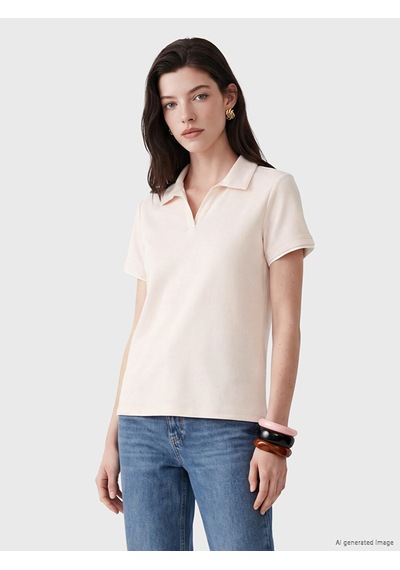 Lcw Comfort Pembe Polo Yaka Kadın Tişört