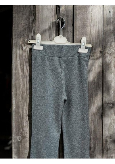 Zekids Kız Çocuk Bel Lastikli Bol Paça Simli Pantolon-14448 Gri