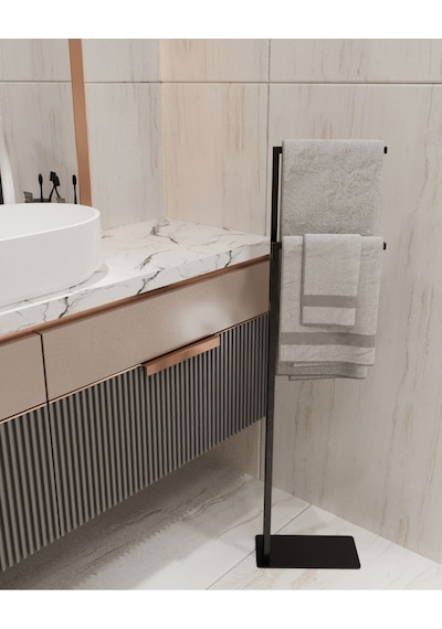 Aju Havluluk Kağıt Havlu Askısı Metal Kurulum Gerektirmez Devrilmez Banyo Düzenleyici Askılık Siyah