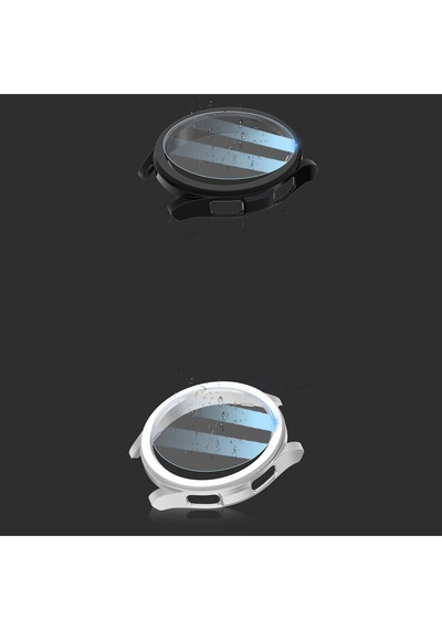 Samsung Uyumlu Galaxy Watch 6 Classic 47mm Sert Pc Kasa Ve Ekran Koruyucu Mbz Watch Gard 29 - Siyah
