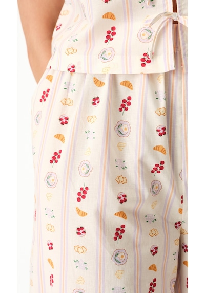 Penti Renkli Morning Time Desenli Pamuklu Pantolon Pijama Takımı