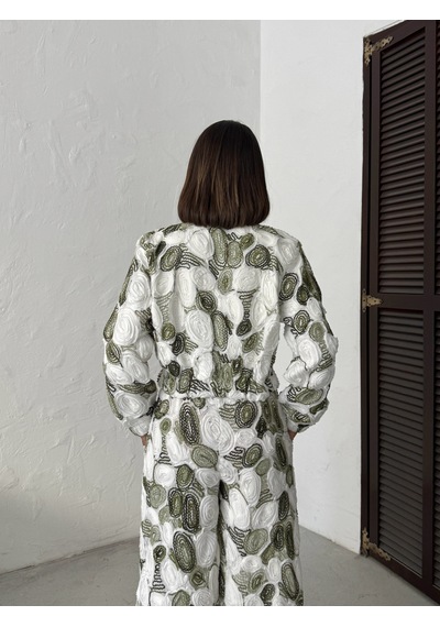 Verymoda Desenli Fermuarlı Ceket Şık Ve Modern Tarz F1975 Haki