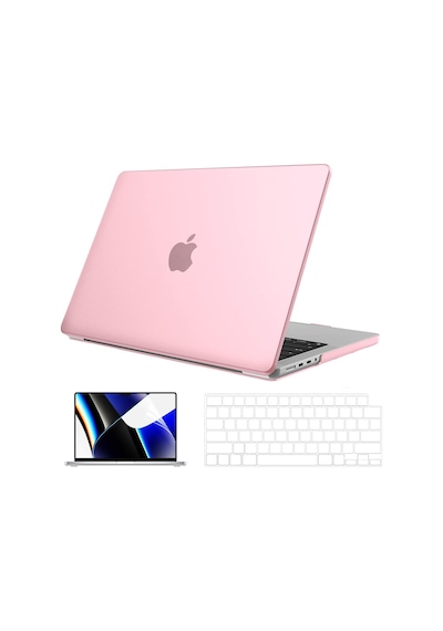 NovStrap Apple Uyumlu MacBook Pro 2021 M1 16.2 inc A2485 Parlak Alt Üst Kılıf + Klavye Kılıfı + Film