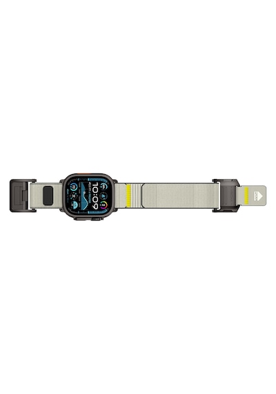 Watch 42mm Uyumlu Mohseven İwatch Mecha Sport Hasır Kordon Siyah-bej