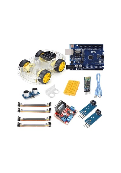 Bluetooth Robot Araba Kiti - 4wd- Çizgi İzleyen Araba