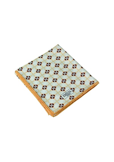 Mim Eşarp Emilya Rayon Desenli Eşarp 90x90 Cm Turuncu - Beyaz