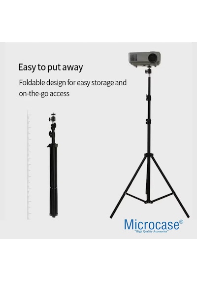 Taşınabilir Projeksiyon Cihazı Vb 1/4 Vida Girişli 2.1 Mt Eğim Ve Açı Ayarlamalı Tripod - Al517