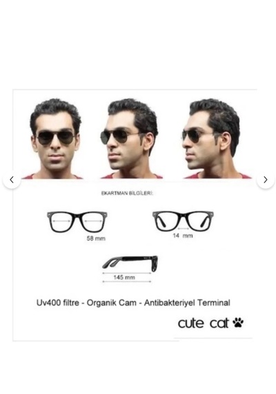 Cute Cat Ccav3025 Siyah Unisex Güneş Gözlüğü