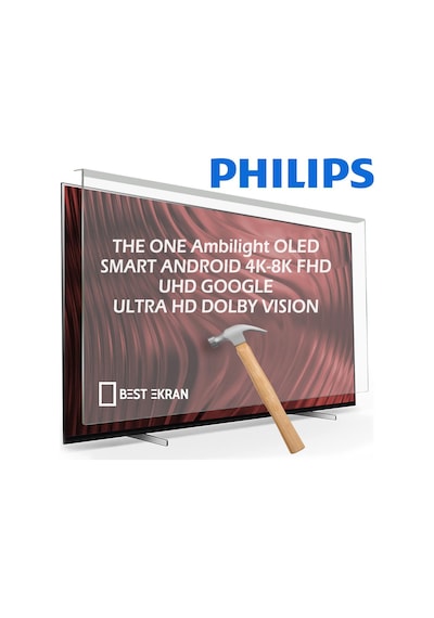 Philips Uyumlu Theone 50pus8808 Tv Ekran Koruyucu