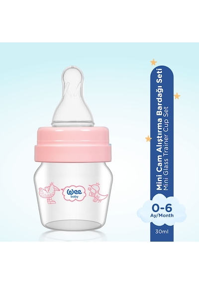Wee Baby Mini Cam Alıştırma Bardağı Seti 30 ML - Pembe