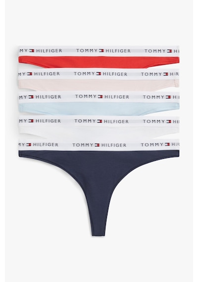 Tommy Hilfiger Kadın 5'li Tanga Paketi Pembe/mavi/beyaz/kırmızı/alacakaranlık-16023 Çok Renkli Tommy Hilfiger Kadın 5'li Tanga Paketi Pembe/mavi/beyaz/kırmızı/alacakaranlık-16023 Çok Renkli