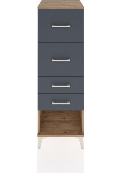 Hyperion Dolap 4 Çekmeceli 44x44x134 Çam-antrasit Atlas Çam