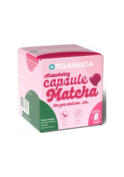 Çilek & Vanilya Aromalı Matcha Kapsülü - 8 Kapsül