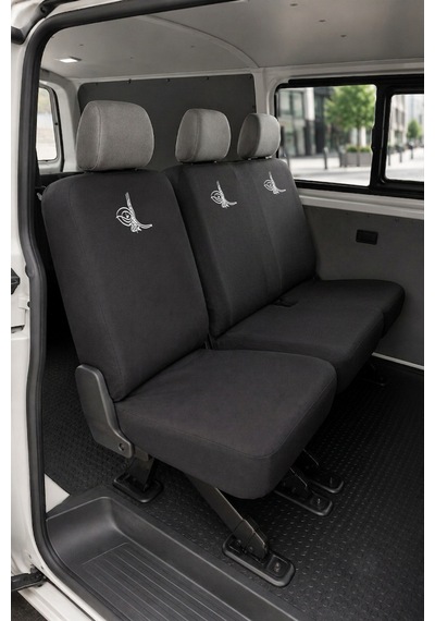 Volkswagen Transporter - Siyah Penye Oto Koltuk Kılıfı - Tugra Baskılı