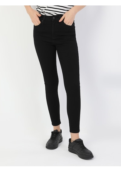 Colin's 760 Dıana Yüksek Bel Dar Paça Super Slim Fit Siyah Kadın Jean Pantolon CL1048676_Q1.V1_DN06933 Siyah
