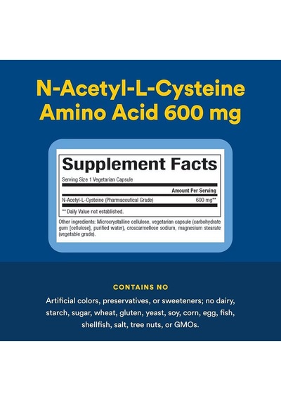 Natural Factors N.a.c N-acetyl-l-cysteine Glutathione Precursor 600 Mg 60 Vegetarian Capsules