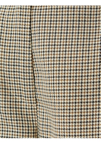 Koton Düşük Bel Bol Paça Ekose Kumaş Pantolon Kahverengi Ekose 5wak40153pw