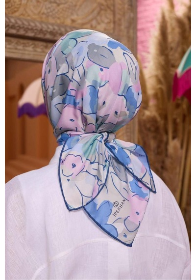 İpekhan Marrakech Koleksiyon Soft Eşarp 1209 - 12 Mavi/lila Mavi-lila-12